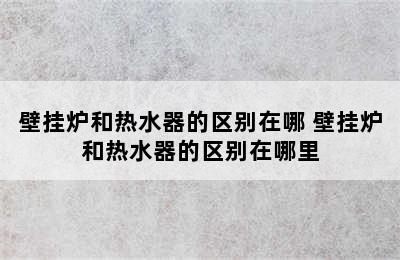 壁挂炉和热水器的区别在哪 壁挂炉和热水器的区别在哪里